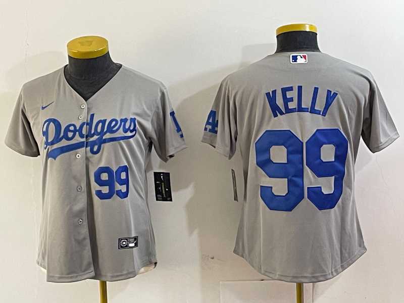 Women's Los Angeles Dodgers #99 Joe Kelly Number Grey Stitched Cool Base Nike Jersey,We sell and wholesale Women's Los Angeles Dodgers #99 Joe Kelly Number Grey Stitched Cool Base Nike Jersey on line form chian!